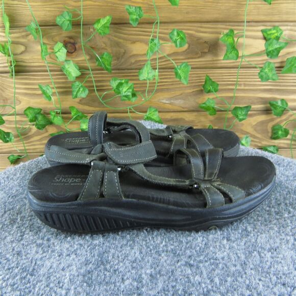 Skechers Women's Rare Shape-Ups‎ Strappy Black Leather Size 6.5M Used 2025 - Picture 3 of 6